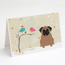 Load image into Gallery viewer, Christmas Presents between Friends Pug - Brown Greeting Cards -  Blank Note Cards – 8-Pack of Artist-Designed Cards with Envelopes