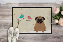 Load image into Gallery viewer, Christmas Presents between Friends Pug Brown Doormat - 24x36 Decorative Floor Mat – Indoor/Outdoor Rug with Artistic Flair BB2477JMAT