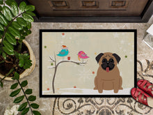 Load image into Gallery viewer, Christmas Presents between Friends Pug Brown Doormat - 24x36 Decorative Floor Mat – Indoor/Outdoor Rug with Artistic Flair BB2477JMAT