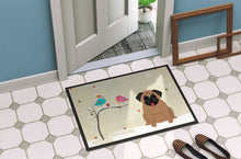 Load image into Gallery viewer, Christmas Presents between Friends Pug Brown Doormat - 24x36 Decorative Floor Mat – Indoor/Outdoor Rug with Artistic Flair BB2477JMAT