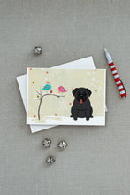 Load image into Gallery viewer, Christmas Presents between Friends Pug - Black Greeting Cards -  Blank Note Cards – 8-Pack of Artist-Designed Cards with Envelopes