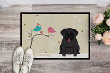 Load image into Gallery viewer, Christmas Presents between Friends Pug Black Doormat - 24x36 Decorative Floor Mat – Indoor/Outdoor Rug with Artistic Flair BB2478JMAT