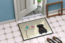 Load image into Gallery viewer, Christmas Presents between Friends Pug Black Doormat - 24x36 Decorative Floor Mat – Indoor/Outdoor Rug with Artistic Flair BB2478JMAT