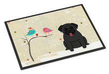 Load image into Gallery viewer, Christmas Presents between Friends Pug Black Doormat - 24x36 Decorative Floor Mat – Indoor/Outdoor Rug with Artistic Flair BB2478JMAT