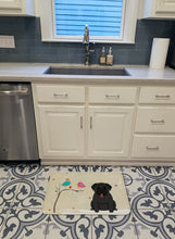 Load image into Gallery viewer, Christmas Presents between Friends Pug Black Machine Washable Memory Foam Mat BB2478RUG