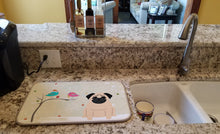 Load image into Gallery viewer, Christmas Presents between Friends Pug Fawn Dish Drying Mat – Absorbent, Artistic Kitchen Essentials BB2480DDM