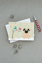 Load image into Gallery viewer, Christmas Presents between Friends Pug - Fawn Greeting Cards -  Blank Note Cards – 8-Pack of Artist-Designed Cards with Envelopes