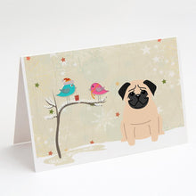 Load image into Gallery viewer, Christmas Presents between Friends Pug - Fawn Greeting Cards -  Blank Note Cards – 8-Pack of Artist-Designed Cards with Envelopes