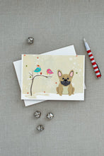 Load image into Gallery viewer, Christmas Presents between Friends French Bulldog - Cream Greeting Cards -  Blank Note Cards – 8-Pack of Artist-Designed Cards with Envelopes