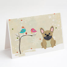 Load image into Gallery viewer, Christmas Presents between Friends French Bulldog - Cream Greeting Cards -  Blank Note Cards – 8-Pack of Artist-Designed Cards with Envelopes