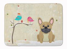 Load image into Gallery viewer, Christmas Presents between Friends French Bulldog Cream Machine Washable Memory Foam Mat BB2482RUG