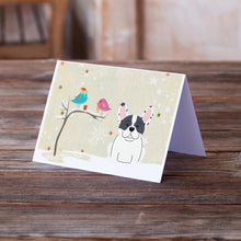 Load image into Gallery viewer, Christmas Presents between Friends French Bulldog - Piebald Greeting Cards -  Blank Note Cards – 8-Pack of Artist-Designed Cards with Envelopes