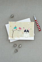 Load image into Gallery viewer, Christmas Presents between Friends French Bulldog - Piebald Greeting Cards -  Blank Note Cards – 8-Pack of Artist-Designed Cards with Envelopes