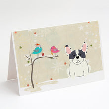 Load image into Gallery viewer, Christmas Presents between Friends French Bulldog - Piebald Greeting Cards -  Blank Note Cards – 8-Pack of Artist-Designed Cards with Envelopes