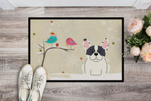 Load image into Gallery viewer, Christmas Presents between Friends French Bulldog Piebald Doormat - 24x36 Decorative Floor Mat – Indoor/Outdoor Rug with Artistic Flair BB2483JMAT
