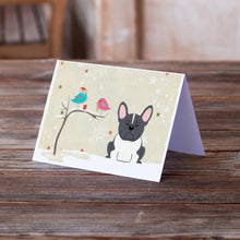 Load image into Gallery viewer, Christmas Presents between Friends French Bulldog - Black and White Greeting Cards -  Blank Note Cards – 8-Pack of Artist-Designed Cards with Envelopes