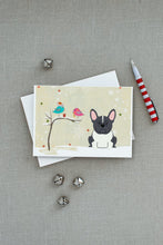 Load image into Gallery viewer, Christmas Presents between Friends French Bulldog - Black and White Greeting Cards -  Blank Note Cards – 8-Pack of Artist-Designed Cards with Envelopes