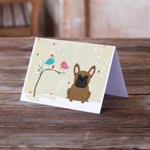 Load image into Gallery viewer, Christmas Presents between Friends French Bulldog - Brown Greeting Cards -  Blank Note Cards – 8-Pack of Artist-Designed Cards with Envelopes