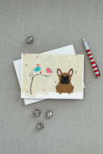 Load image into Gallery viewer, Christmas Presents between Friends French Bulldog - Brown Greeting Cards -  Blank Note Cards – 8-Pack of Artist-Designed Cards with Envelopes