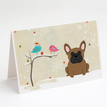 Load image into Gallery viewer, Christmas Presents between Friends French Bulldog - Brown Greeting Cards -  Blank Note Cards – 8-Pack of Artist-Designed Cards with Envelopes
