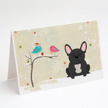 Load image into Gallery viewer, Christmas Presents between Friends French Bulldog - Black Greeting Cards -  Blank Note Cards – 8-Pack of Artist-Designed Cards with Envelopes