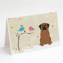 Load image into Gallery viewer, Christmas Presents between Friends Mastiff - Brindle Greeting Cards -  Blank Note Cards – 8-Pack of Artist-Designed Cards with Envelopes