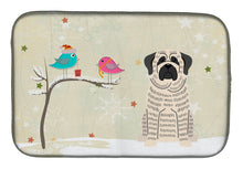 Load image into Gallery viewer, Christmas Presents between Friends Mastiff Brindle White Dish Drying Mat – Absorbent, Artistic Kitchen Essentials BB2488DDM
