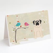 Load image into Gallery viewer, Christmas Presents between Friends Mastiff - White Greeting Cards -  Blank Note Cards – 8-Pack of Artist-Designed Cards with Envelopes