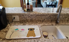 Load image into Gallery viewer, Christmas Presents between Friends Mastiff Dish Drying Mat – Absorbent, Artistic Kitchen Essentials BB2490DDM