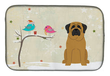 Load image into Gallery viewer, Christmas Presents between Friends Mastiff Dish Drying Mat – Absorbent, Artistic Kitchen Essentials BB2490DDM