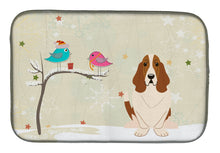 Load image into Gallery viewer, Christmas Presents between Friends Basset Hound Dish Drying Mat – Absorbent, Artistic Kitchen Essentials BB2493DDM