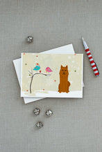 Load image into Gallery viewer, Christmas Presents between Friends Karelian Bear Dog Greeting Cards -  Blank Note Cards – 8-Pack of Artist-Designed Cards with Envelopes