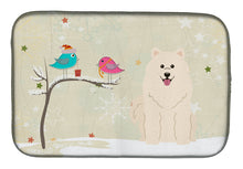 Load image into Gallery viewer, Christmas Presents between Friends Samoyed Dish Drying Mat – Absorbent, Artistic Kitchen Essentials BB2502DDM