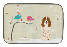 Load image into Gallery viewer, Christmas Presents between Friends Russian Spaniel Dish Drying Mat – Absorbent, Artistic Kitchen Essentials BB2503DDM