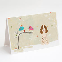 Load image into Gallery viewer, Christmas Presents between Friends Russian Spaniel Greeting Cards -  Blank Note Cards – 8-Pack of Artist-Designed Cards with Envelopes
