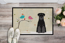 Load image into Gallery viewer, Christmas Presents between Friends Standard Schnauzer Black Doormat - 24x36 Decorative Floor Mat – Indoor/Outdoor Rug with Artistic Flair BB2504JMAT
