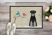 Load image into Gallery viewer, Christmas Presents between Friends Standard Schnauzer Black Grey Doormat - 24x36 Decorative Floor Mat – Indoor/Outdoor Rug with Artistic Flair BB2506JMAT