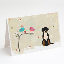 Load image into Gallery viewer, Christmas Presents between Friends Greater Swiss Mountain Dog Greeting Cards -  Blank Note Cards – 8-Pack of Artist-Designed Cards with Envelopes