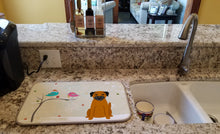 Load image into Gallery viewer, Christmas Presents between Friends Border Terrier Dish Drying Mat – Absorbent, Artistic Kitchen Essentials BB2511DDM
