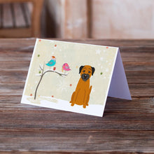 Load image into Gallery viewer, Christmas Presents between Friends Border Terrier Greeting Cards -  Blank Note Cards – 8-Pack of Artist-Designed Cards with Envelopes