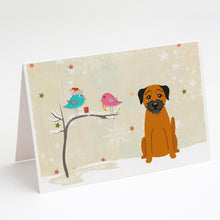 Load image into Gallery viewer, Christmas Presents between Friends Border Terrier Greeting Cards -  Blank Note Cards – 8-Pack of Artist-Designed Cards with Envelopes