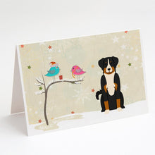 Load image into Gallery viewer, Christmas Presents between Friends Appenzeller Sennenhund Greeting Cards -  Blank Note Cards – 8-Pack of Artist-Designed Cards with Envelopes