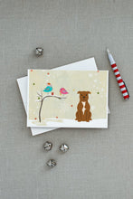 Load image into Gallery viewer, Christmas Presents between Friends Bull Terrier - Brown Greeting Cards -  Blank Note Cards – 8-Pack of Artist-Designed Cards with Envelopes
