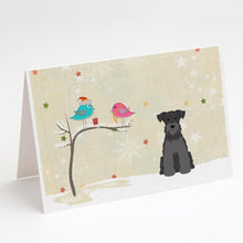 Load image into Gallery viewer, Christmas Presents between Friends Schnauzer - Black Greeting Cards -  Blank Note Cards – 8-Pack of Artist-Designed Cards with Envelopes