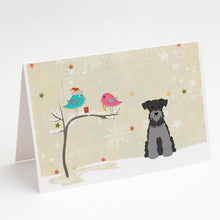 Load image into Gallery viewer, Christmas Presents between Friends Schnauzer - Black and Silver Greeting Cards -  Blank Note Cards – 8-Pack of Artist-Designed Cards with Envelopes