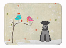 Load image into Gallery viewer, Christmas Presents between Friends Miniature Schanuzer Black Silver Machine Washable Memory Foam Mat BB2524RUG