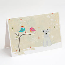Load image into Gallery viewer, Christmas Presents between Friends Schnauzer - White Greeting Cards -  Blank Note Cards – 8-Pack of Artist-Designed Cards with Envelopes