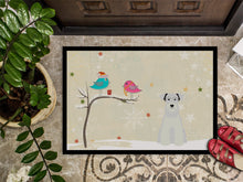 Load image into Gallery viewer, Christmas Presents between Friends Miniature Schanuzer White Doormat - 24x36 Decorative Floor Mat – Indoor/Outdoor Rug with Artistic Flair BB2525JMAT
