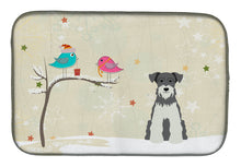 Load image into Gallery viewer, Christmas Presents between Friends Miniature Schanuzer Salt and Pepper Dish Drying Mat – Absorbent, Artistic Kitchen Essentials BB2526DDM