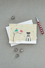 Load image into Gallery viewer, Christmas Presents between Friends Schnauzer - Salt and Pepper Greeting Cards -  Blank Note Cards – 8-Pack of Artist-Designed Cards with Envelopes